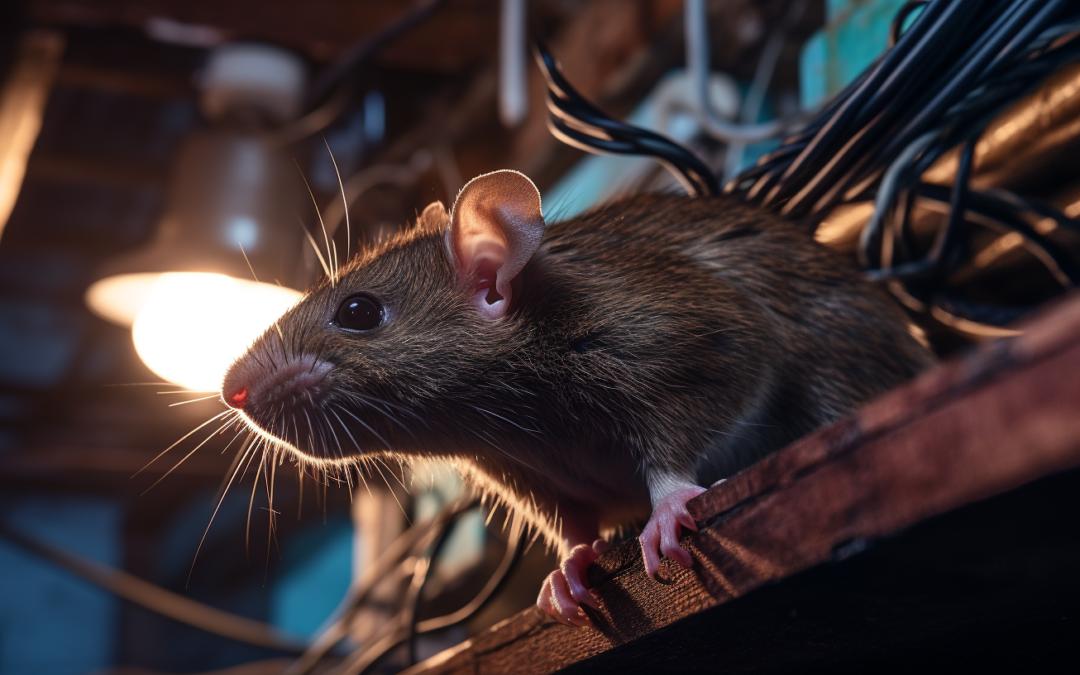 Rat brun dans un sous-sol technique illustrant le comportement intelligent des rats urbains